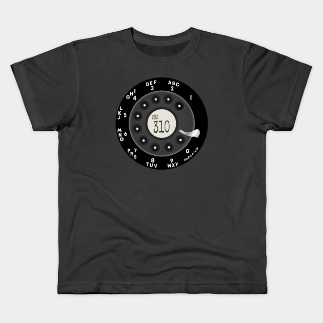 Rotary Dial Phone 310 Area Code T-Shirt Kids T-Shirt by Lyrical Parser